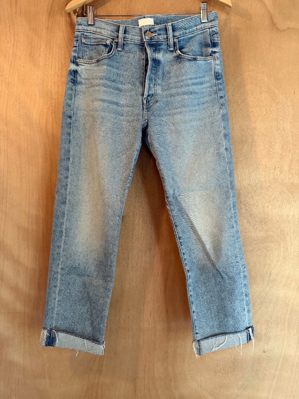 Mother The Scrapper Cuff Ankle Fray Denim, Size 28, Like New